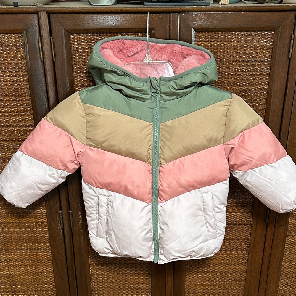 Swiss Tech Pink and Green Hooded Jacket